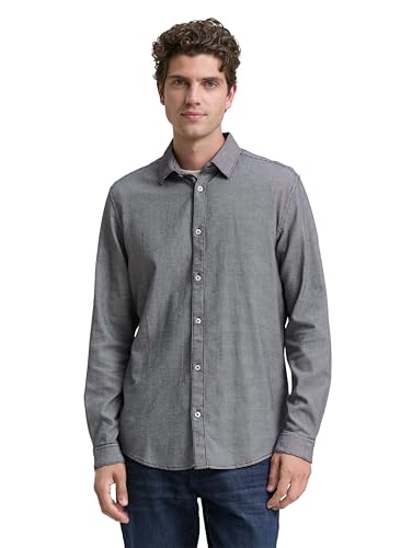 TOM TAILOR Camisa para Hombre, 38510 - Navy Squared... - Bon plan à 10.72€