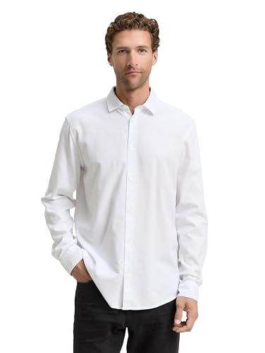 TOM TAILOR 1047342 Camisa, 20000-White, XS Hombres - Vente Flash Amazon -71%