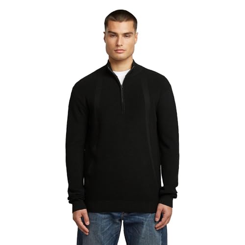 G-STAR 8719965012981 Structure Half Zip Knit, Nero (Dk... - Vente Flash Amazon -67%