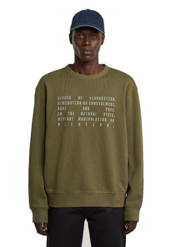 G-STAR Text Graphic R SW Felpa, Verde (Dark Olive... - Amazon Italie à 17.07€