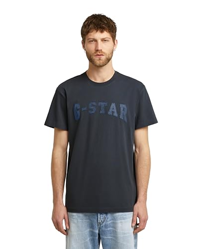 G-STAR Felt Logo R T Camiseta, Azul (India Ink... - Mode & Vêtements Amazon Espagne à 19.26€