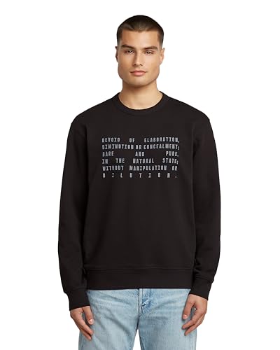 G-STAR Text Graphic R SW Felpa, Nero (Dk Black... - Amazon Italy à 19.14€