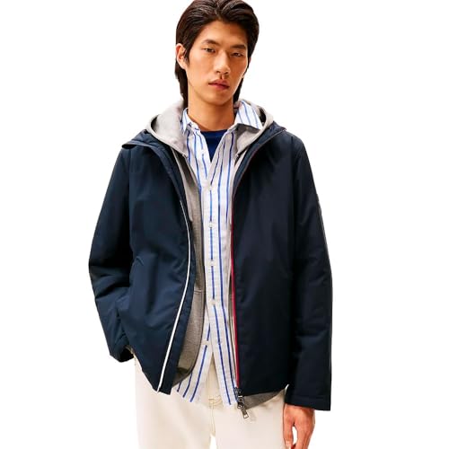 Tommy Hilfiger Uomo Giacca a Vento Hooded Leggera, Blu... - Amazon Italie à 60.42€