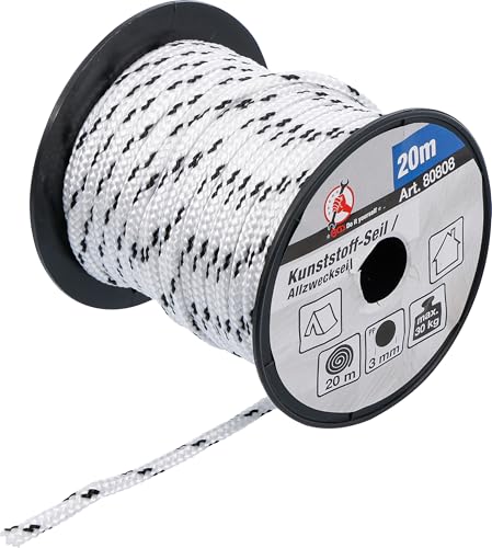 BGS DIY 80808 | Plastic Rope/All-Purpose Rope | 3 mm x 20 m... - Maison & Cuisine Amazon Royaume-Uni à 4.28€