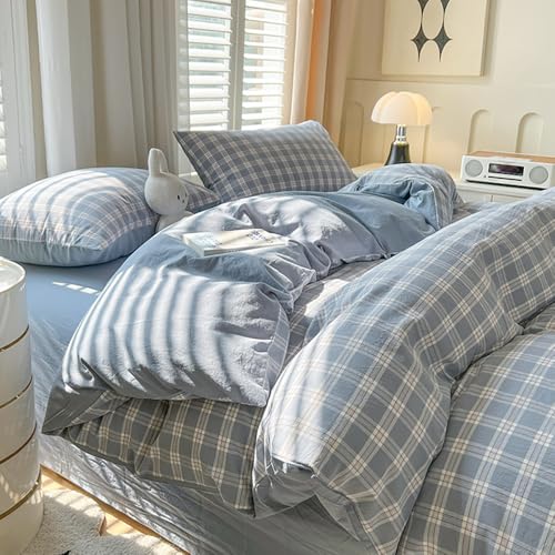 Covebett Bettbezug, 140 x 200 cm, kariert, Blau, modern... - Home & Kitchen Amazon Germany à 14.47€