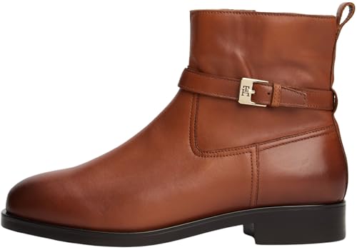 Tommy Hilfiger Botines Mujer Buckle Riding de piel, Marrón... - Mode & Vêtements en promo à 77.00€