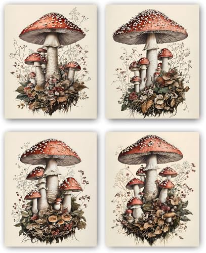 DXOAGXQ Watercolor Mushroom Canvas Wall Art,Mushroom Wall... - Réduction -95% à 1.00€