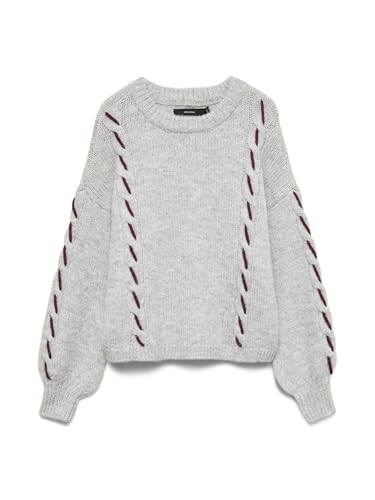 VERO MODA Vmilina LS O-Neck Handstitch Jersey, Gris Claro, L - Amazon Espagne à 12.06€