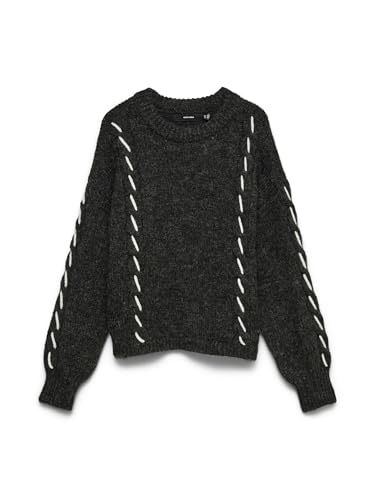 VERO MODA Vmilina LS O-Neck Handstitch Jersey, Gris Oscuro... - Amazon Espagne à 12.44€