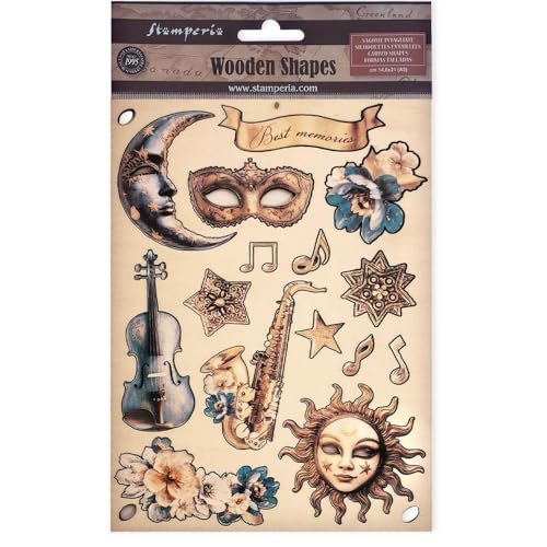 Stamperia - Coloured Wooden Shapes for Scrapbooking... - Home & Kitchen Amazon Germany à 3.98€