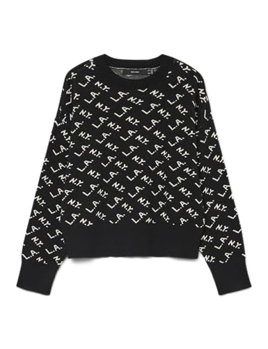 VERO MODA Vmgold Art LS O-Neck Jersey, Negro, L - Bon plan à 11.40€