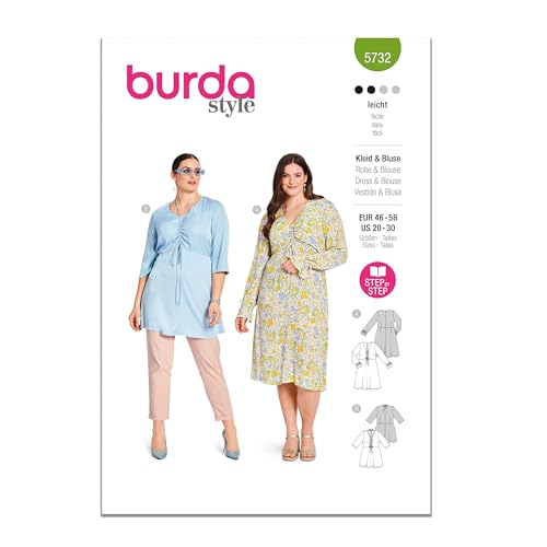 Burda Style Schnittmuster B5732 Damenkleid und Bluse - Maison & Cuisine Amazon Allemagne à 9.12€