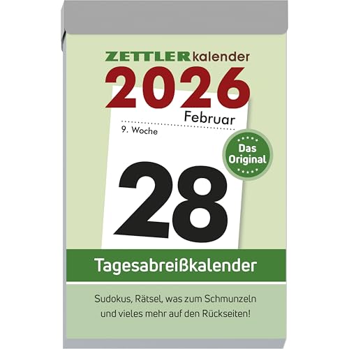 Zettler Tagesabreißkalender L 2026 – Abreißkalender 7 × 10... - Fournitures Bureau en promo à 3.49€