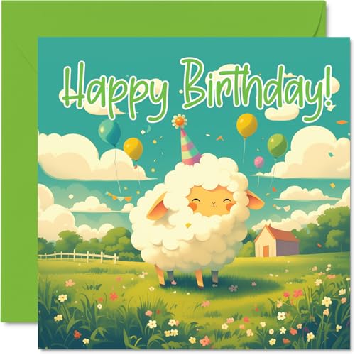 Sheep Birthday Cards - Farm Farmyard Party - Happy Birthday... - Auto & Moto en promo à 2.06€