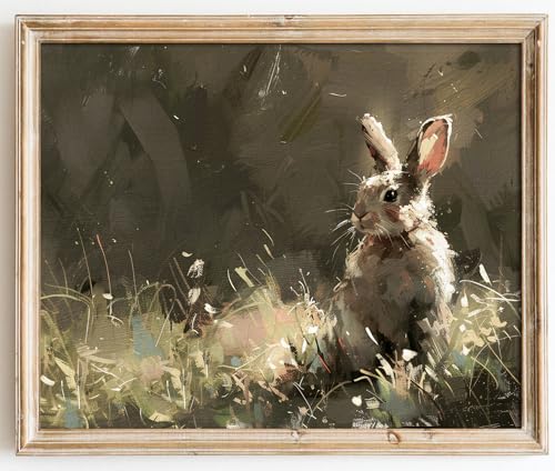 Kizbook Vintage Bunny Wall Art Prints Easter Wall Decor... - Maison & Cuisine Amazon Royaume-Uni à 1.00€