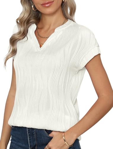 YGJIEGENG Camiseta de verano para mujer, cuello en V, manga... - Amazon Espagne à 9.87€