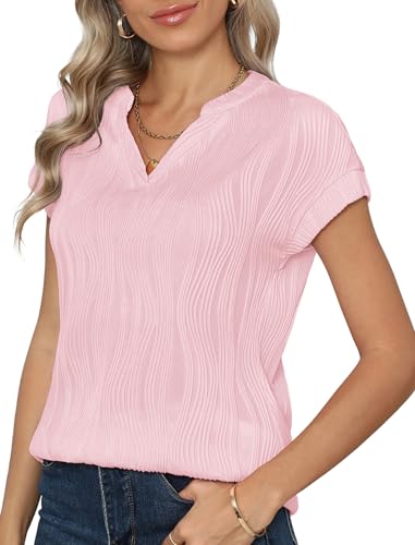 YGJIEGENG Camiseta de verano para mujer, cuello en V, manga... - Amazon Espagne à 9.87€