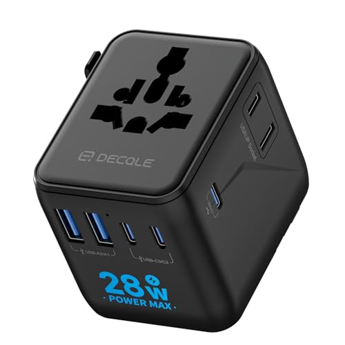 decqle Adaptador Enchufe Universal, Adaptador de Viaje con... - High-Tech & Électronique Amazon Espagne à 16.99€
