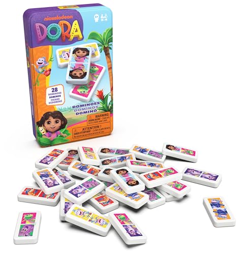 Dora - Boîte Métal 28 Dominos - Personnages Explorateurs... - Jouets & Jeux en promo à 4.59€