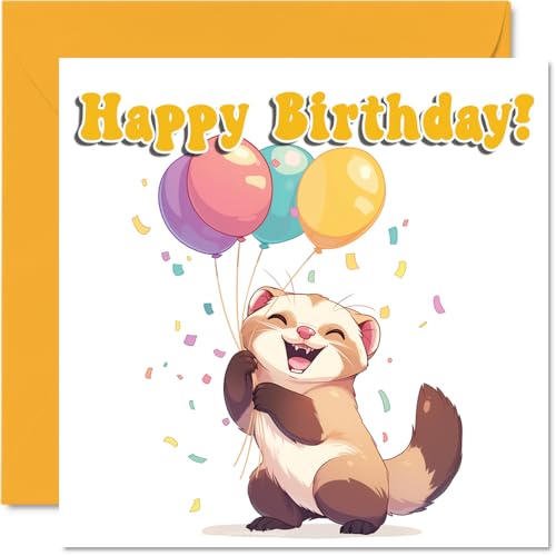 Ferret Birthday Cards - Balloon Animals - Happy Birthday... - Sports & Fitness Amazon Royaume-Uni à 2.79€