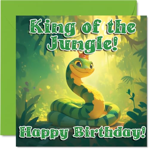 Snake Birthday Cards - King of the Jungle - Happy Birthday... - Auto & Moto Amazon Royaume-Uni à 2.40€