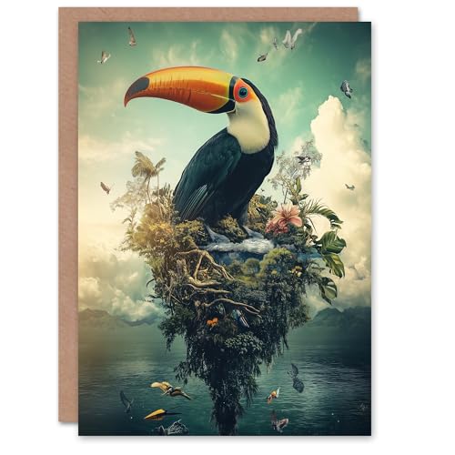 Artery8 Greeting Card Surreal Fantasy Toucan Bird Nature... - Pet Supplies Amazon UK à 1.94€
