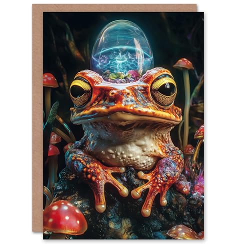 Artery8 Greeting Card Surreal Toad Mushrooms Trippy... - Auto & Moto en promo à 2.08€