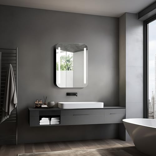 Talos Spiegelschrank mit Beleuchtung Black Linea 60x70cm... - Maison & Cuisine Amazon Allemagne à 210.89€