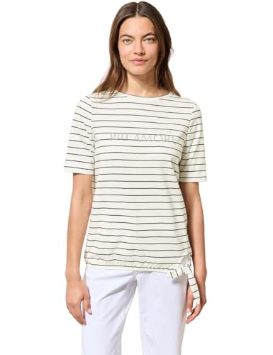 Cecil B322945 Striped T-Shirt with Print, Vanilla...
