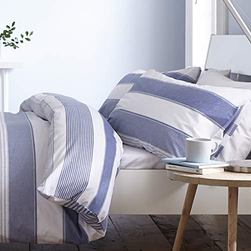 Catherine Lansfield New Quay Stripe Blue Duvet Cover Set... - Maison & Cuisine Amazon Royaume-Uni à 32.48€
