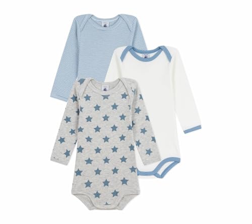 Petit Bateau Lot de bodies manches longues en coton imprimé... - Auto & Moto en promo à 18.35€