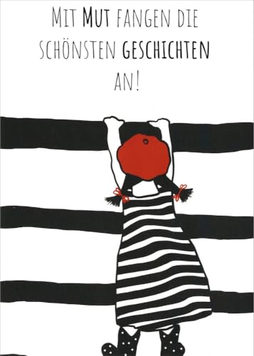 Postkarte Sprüche & Humor Mit Mut fangen die schönsten... - Loisirs Créatifs Amazon Allemagne à 1.29€