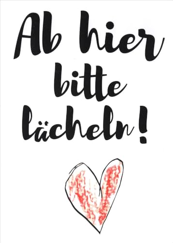 Postkarte Sprüche & Humor Ab hier bitte lächeln! - Loisirs Créatifs Amazon Allemagne à 1.29€