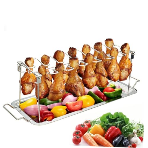 BAZEITFLOW Outdoor Bbq Chicken Tray Stainless Steel Grill... - Jardin & Extérieur Amazon Royaume-Uni à 14.69€
