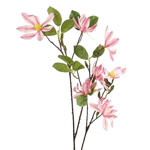Leaf Design Artificial Single Flowers, 100cm Pink Magnolia - Jardin & Extérieur en promo à 8.10€