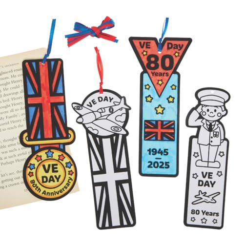 Baker Ross FN545 VE Day Fuzzy Art Bookmarks - Pack of 12... - Jouets & Jeux Amazon Royaume-Uni à 2.12€