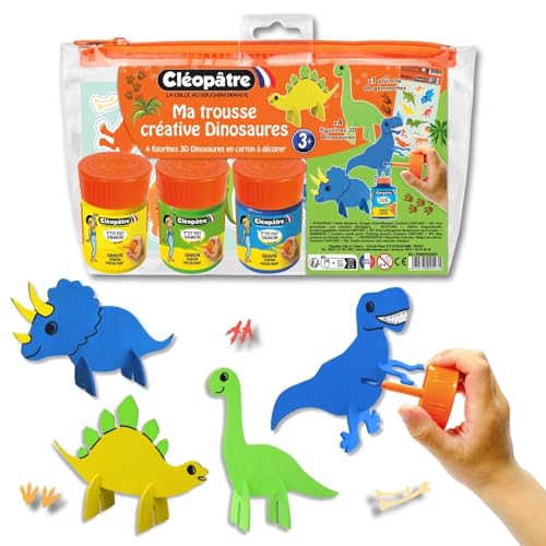 CLEOPATRE – Trousse Créative Dinosaure avec 4 Figurines 3D... - Jouets & Jeux Amazon France à 5.21€