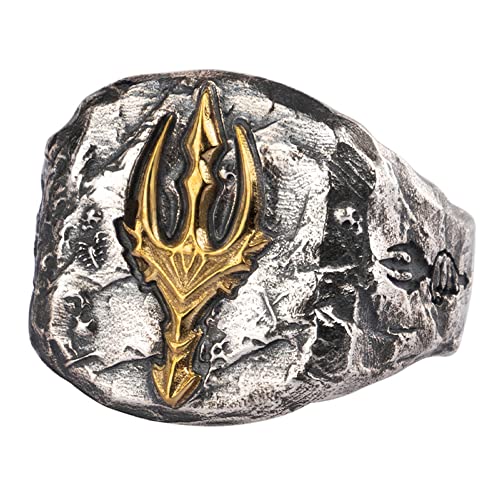 QTYQWC Anello tridente Poseidon in Vero Argento Sterling... - Bijoux & Montres en promo à 19.41€