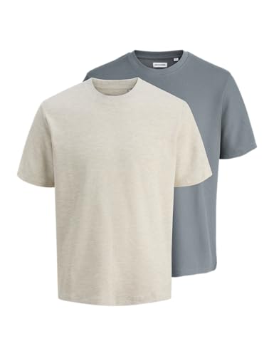 JACK & JONES Jjeaustin tee SS 2Pk MP, Blanco Envejecido, XS... - Mode & Vêtements Amazon Espagne à 8.89€