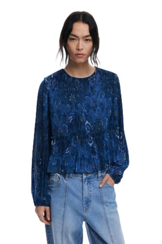 Desigual BLUS_PLISE, 5032 Azul Oscuro, L - Amazon France à 39.90€