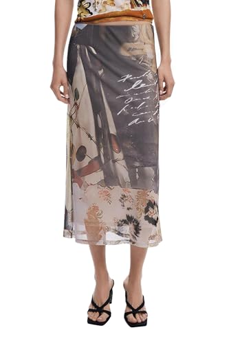DESIGUAL GONNA LONGUETTE DONNA BEIGE - Amazon Spain à 20.99€