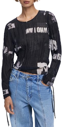 Desigual BLUS_Breaking News, 2000 Black, S - Amazon Italy à 18.54€