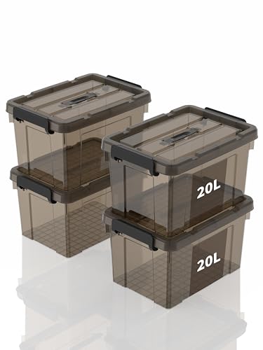 SpaceXpert Storage Boxes with Lid 20L, Plastic Storage Box... - Maison & Cuisine en promo à 39.45€