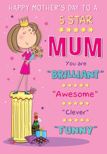 Regal Publishing Mother's Day Card, 5 Star Mum Humour - 9 x... - Auto & Motorcycle Amazon UK à 2.51€