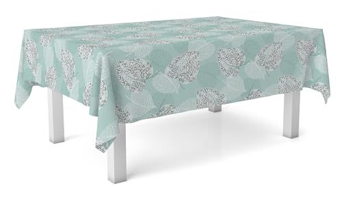 Martina Home Oilcloth Tablecloth SIL Aqua Green 140 Round - Maison & Cuisine Amazon Royaume-Uni à 9.41€