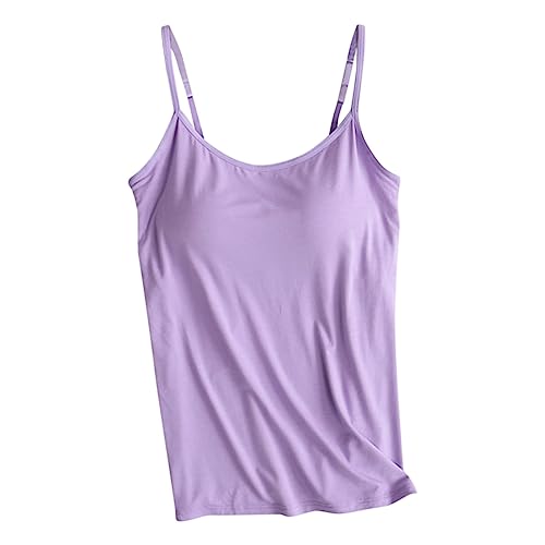 Camiseta de tirantes finos para mujer con sujetador... - Amazon Espagne à 0.86€