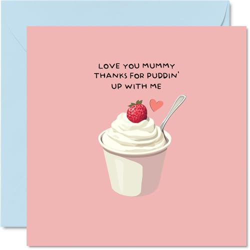 Mummy Birthday Card - Thanks for Puddin' Up With Me - Happy... - Auto & Motorcycle Amazon UK à 1.98€