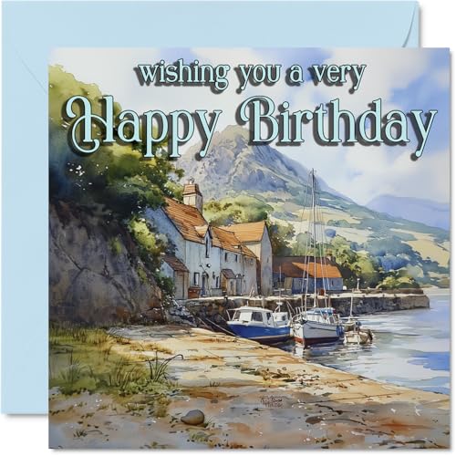 Outdoor Watercolor Birthday Cards - Boat - Happy Birthday... - Sports & Fitness en promo à 2.23€