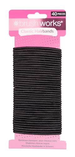 Brushworks Classic Black Hairbands - 40 Pack - Beauté & Parfums Amazon Espagne à 3.28€