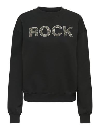 ONLY Onlcora L/S O-Neck Application Box Swt, Negro, M para... - Vente Flash Amazon -63%